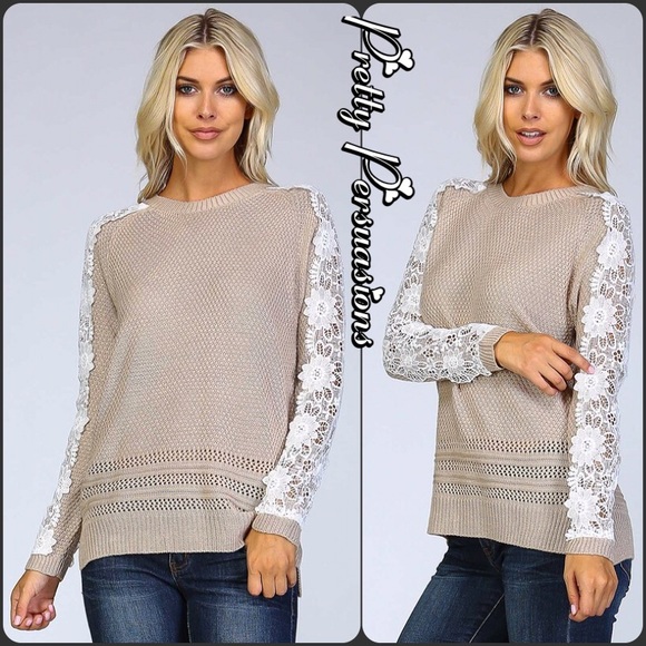 LAST 2‼️Crochet Knit Appliqué Raglan Sweater - Picture 4 of 6